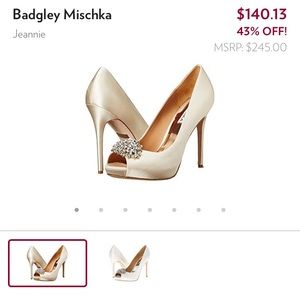 Brand new Badgley Mischka ivory satin heels 9.5W